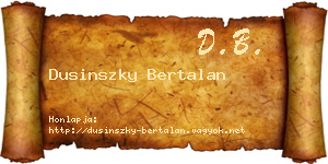Dusinszky Bertalan névjegykártya